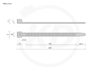 Hellermann T-Serie KB 8,8 x 820 mm, schwarz 25 Stck