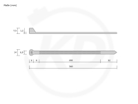 T & B - KB mit Stahlzunge, 6,9 x 340 mm, flammwidrig, 500 Stck