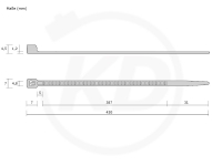 4.8 x 430 mm Kabelbinder, natur, 100 Stck