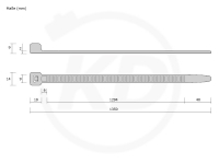 9.0 x 1350 mm Kabelbinder, natur, 100 Stck