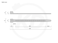 9.0 x 910 mm Kabelbinder, schwarz, 100 Stck