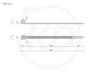 9,0 x 1016 mm Kabelbinder, wiederlsbar, schwarz 100 Stck