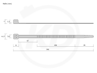 7.8 x 540 mm Kabelbinder UV-bestndig, schwarz, 100 Stck