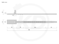 7.5 x 350 mm Kabelbinder mit Beschriftungsfeld, schwarz, 100 Stck