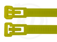 7,5 x 370 mm Kabelbinder, wiederlsbar, gelb 100 Stck