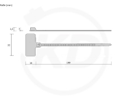 2.5 x 116 mm Kabelbinder mit Beschriftungsfeld, natur, 100 Stck