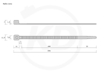 7.8 x 540 mm Kabelbinder hitzestabilisiert, 100 Stck