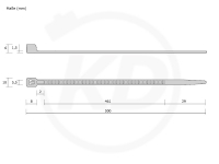 5.5 x 500 mm Kabelbinder, natur, 100 Stck