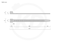 9.0 x 610 mm Kabelbinder, natur, 100 Stck